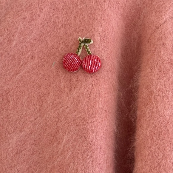 Pink Cherry Embroidered Cardigan - Picture 3 of 4